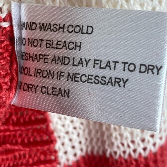 Cullen Women's Pink and White Striped Linen‎ Boat Neck Preppy Knit Sweater S/C56 - Picture 7 of 7